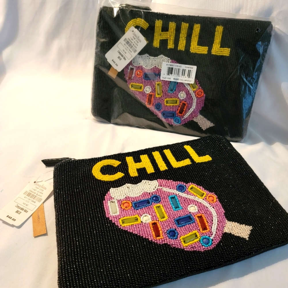 Neiman Marcus Hand Beaded CHILL Clutch